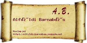 Alföldi Barnabás névjegykártya