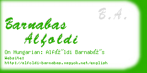 barnabas alfoldi business card